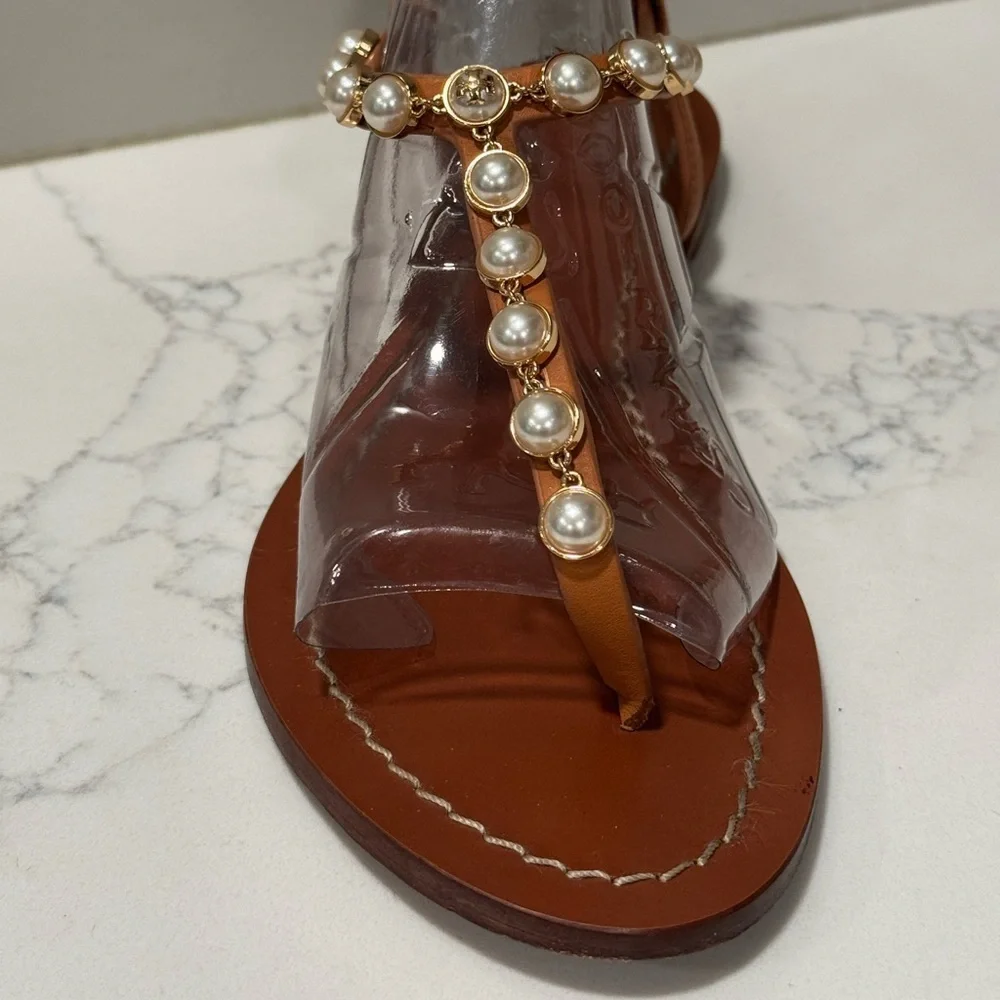 Tory Burch Emmy Pearl Embellished Sandals